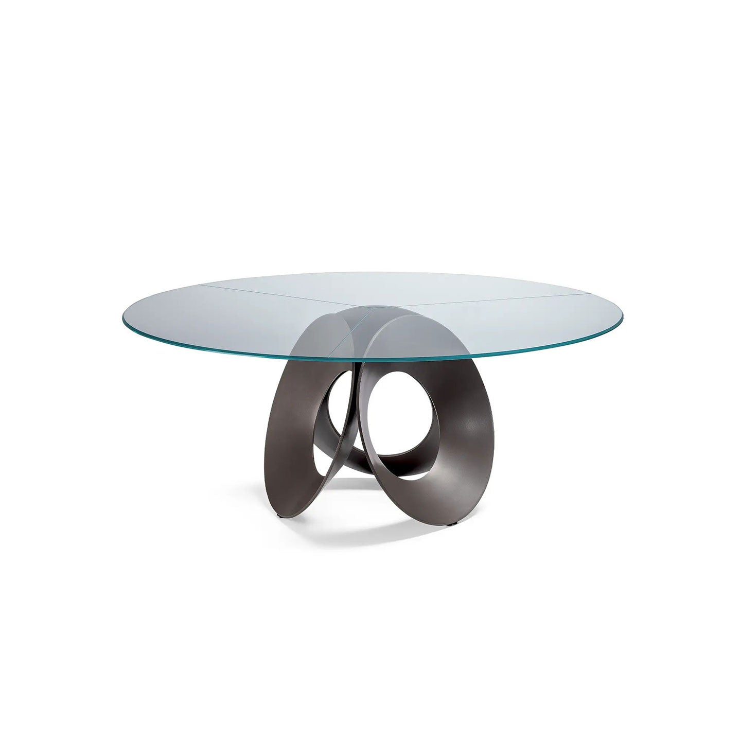 Metal and tempered glass dining table