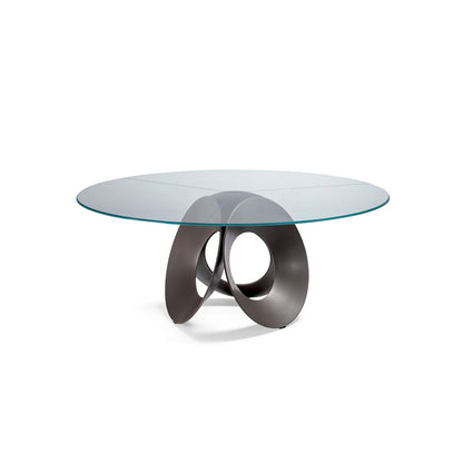 Metal and tempered glass dining table
