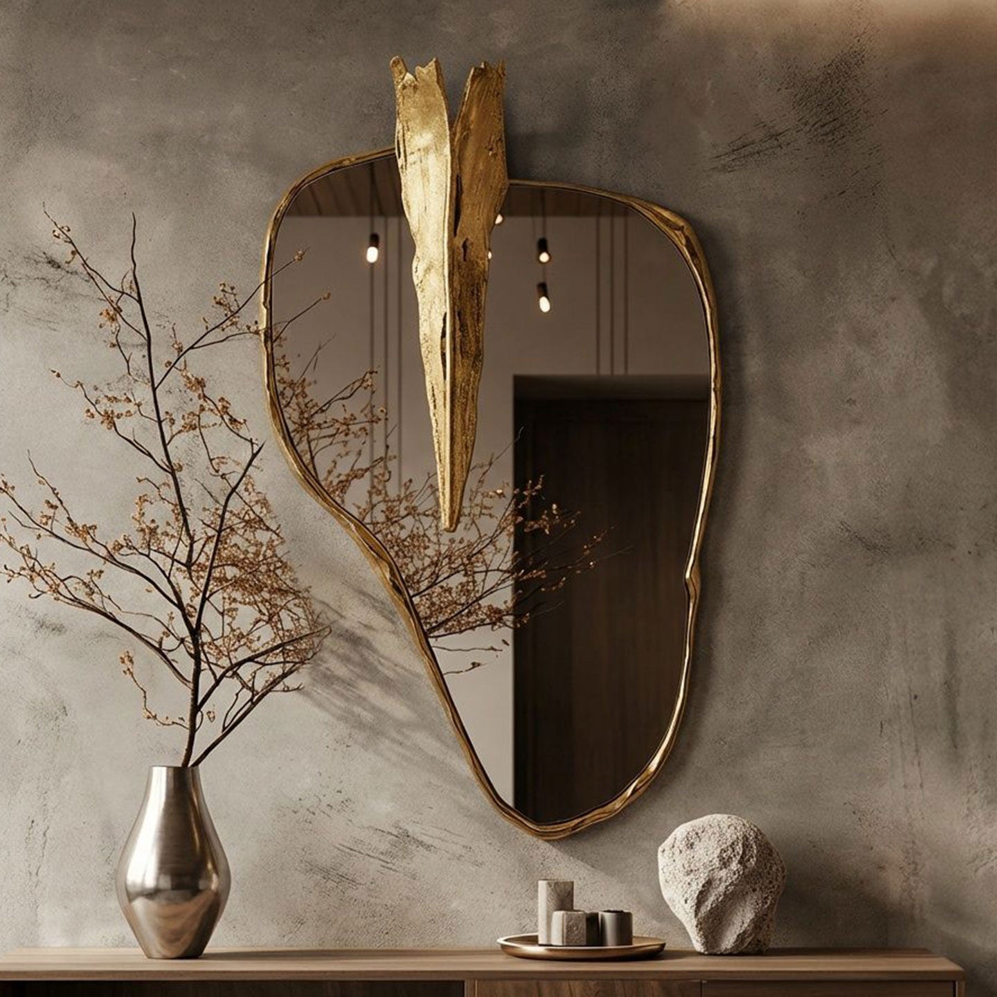 Irregularly Shaped Wall Mirror