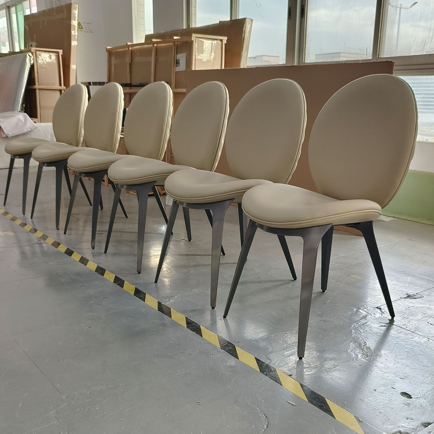 Luxury  Velvet Dining Chair with Embossed Leaf Pattern | Round Back Rose Gold Metal Legs