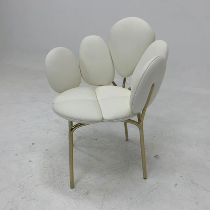 Petal Armchair | Luxury Artistic Cloud Dining Chair | Petal Backrest Designer Single Chair
