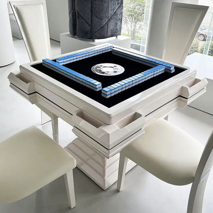 Luxury Mahjong Set Majiang Auto Shuffle Automated White Automatic Mahjong Table Supports Custom Colors