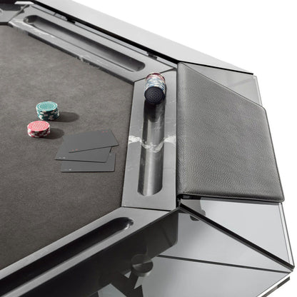 Luxury Modern Glass Eight-player Chess and Card Table Stainless Steel Leg Table Large Board Games for Relax at Home