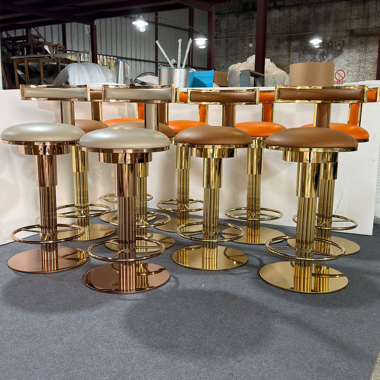 Stainless Steel Bar Stools (Customizable Colors)