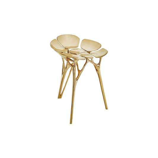 Polished Brass Lotus Stool/Chair in Gold or Rose Gold Color Finish