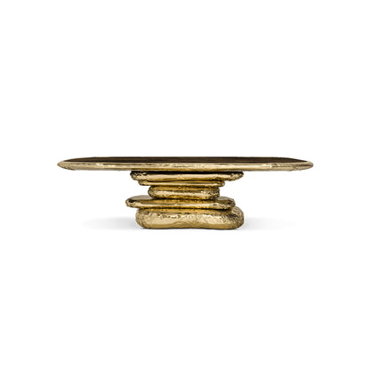 Custom-made luxury dining room furniture, brass dining table