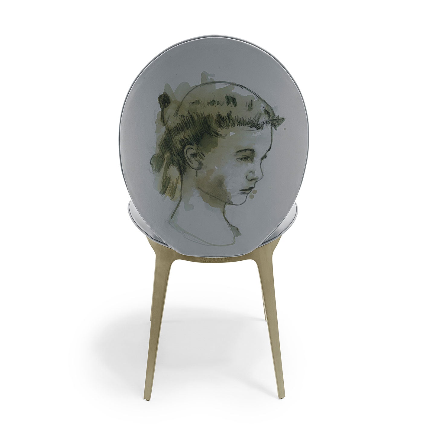 Luxury  Velvet Dining Chair with Embossed Leaf Pattern | Round Back Rose Gold Metal Legs