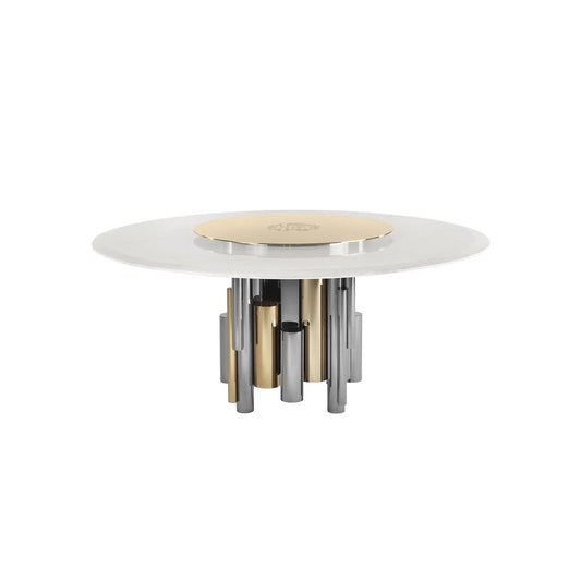 Rotating marble dining table