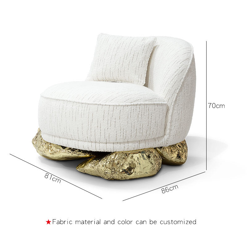 Custom Luxury Hand-Hammered Brass Armless Single Sofa