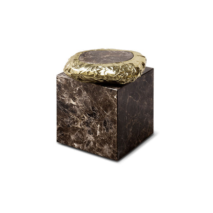 Brown marble sofa side table