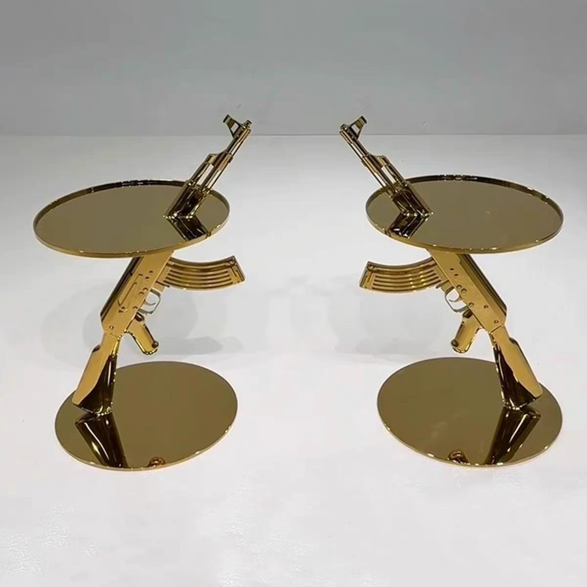 AK47-Shaped Metal Side Table