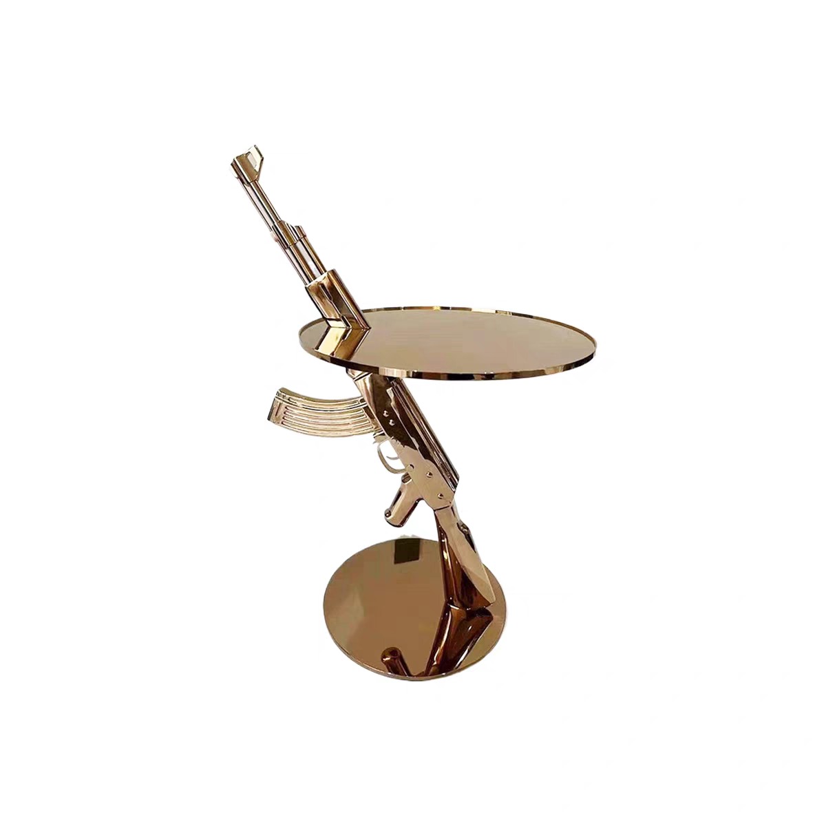 AK47-Shaped Metal Side Table