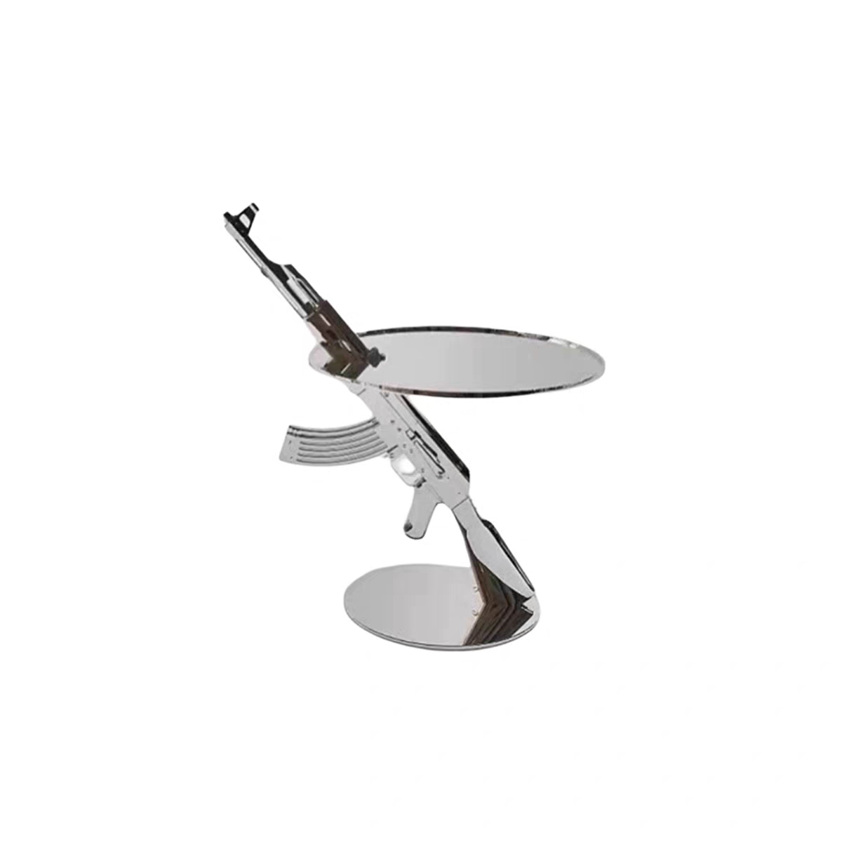 AK47-Shaped Metal Side Table
