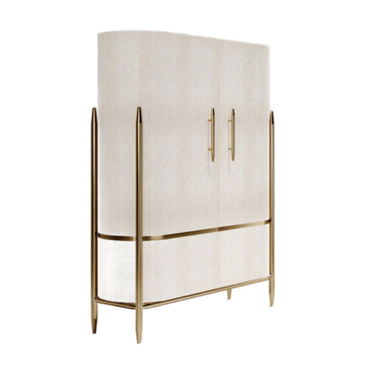 Shagreen Cabinet with Brass Accents