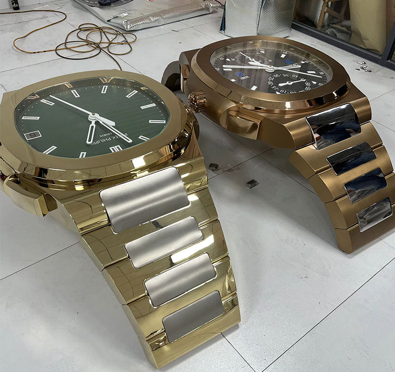 Oversized Gold Patek Philippe-Style Watch-Shaped Coffee Table: A Luxurious Home Decor Feature
