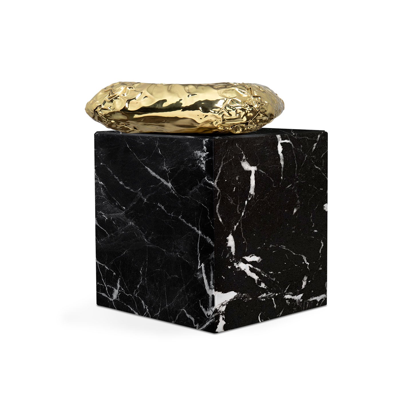 stonehenge nero marquina side table