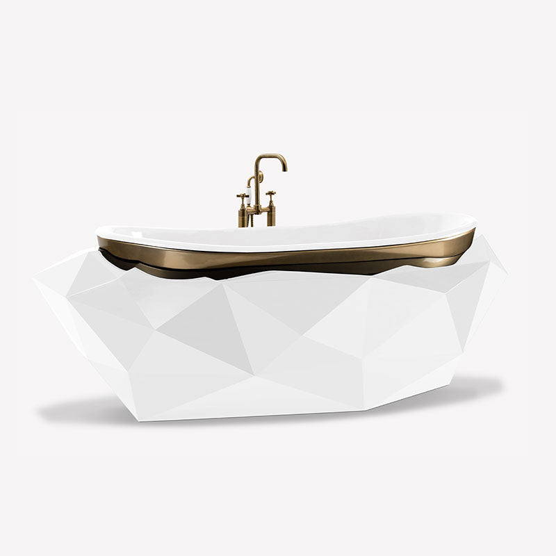 Hot Selling Hard Marble Material Brass Accessories Bathtub for Villa Five-star Hotel Bathroom