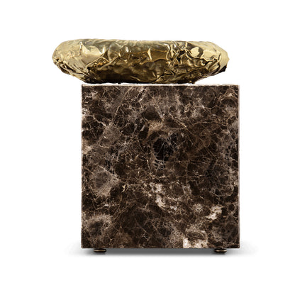 Brown marble sofa side table