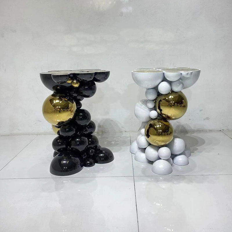 Black bubble ball sofa side table