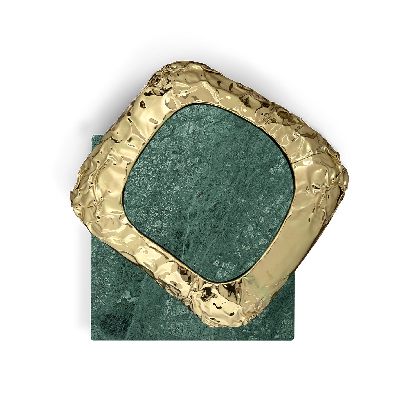 Green marble side table