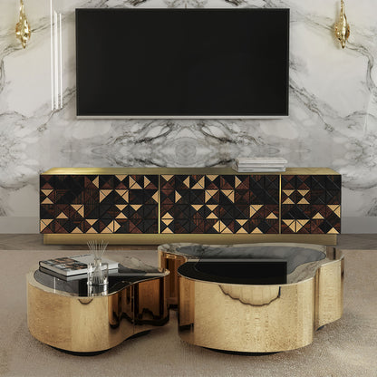 pixel walnut tv cabinet
