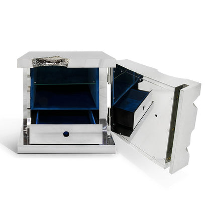 Silver & Gold Portable Safe, Luxury Small Security Cabinet