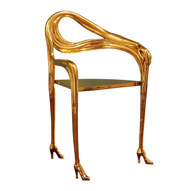 Salvador Dalí Leda Armchair Sculpture in Polished Brass, Spain