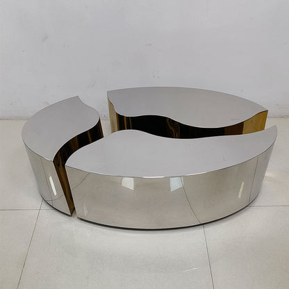oval silvery center table