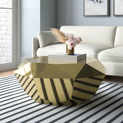 Polished Stainless Steel Diamond Coffee Table