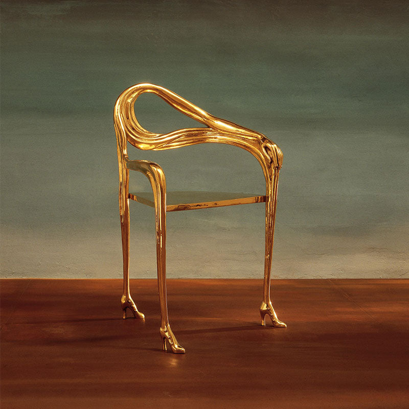 Salvador Dalí Leda Armchair Sculpture in Polished Brass, Spain
