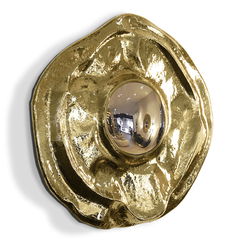 Custom Irregular-Shaped Brass Wall Mirror