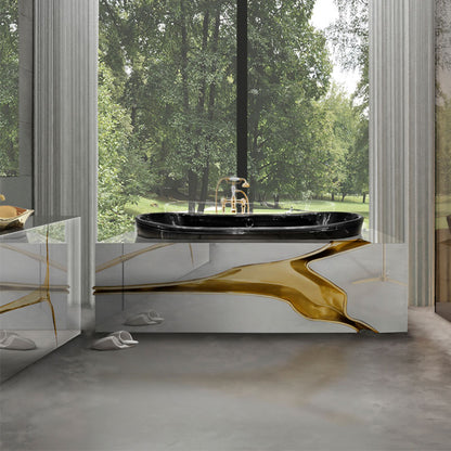 High End Hotel Modern Latest European Bathroom Designs  Rectangular Freestanding White Bathroom Bathtub