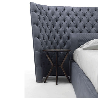 Extra Wide Wing Tufted Upholstered Bed, Chesterfield Button Tuft Luxury Bed Frame