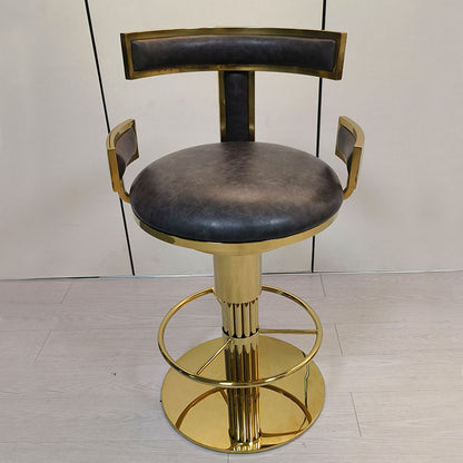 Height-Adjustable, Swivel Bar Stool with Armrests