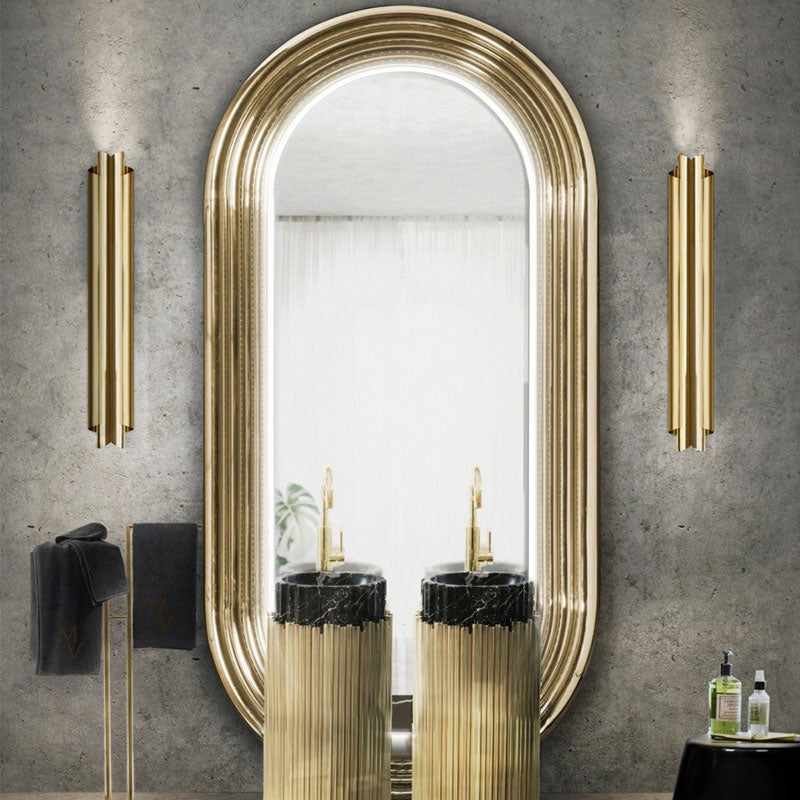 rounded oblong mirror