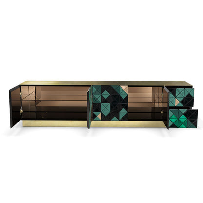 pixel green tv cabinet