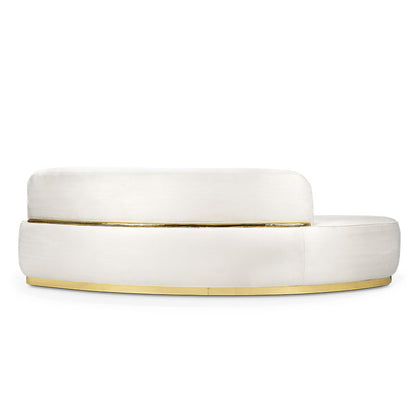 Bespoke luxury beige curved sofas from China