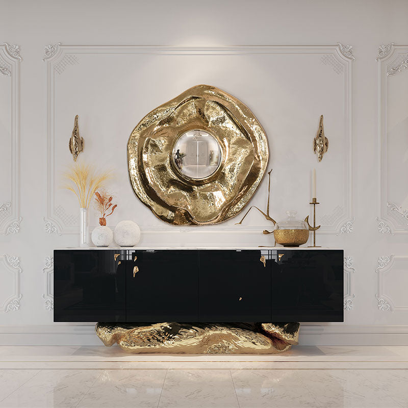 Custom Irregular-Shaped Brass Wall Mirror