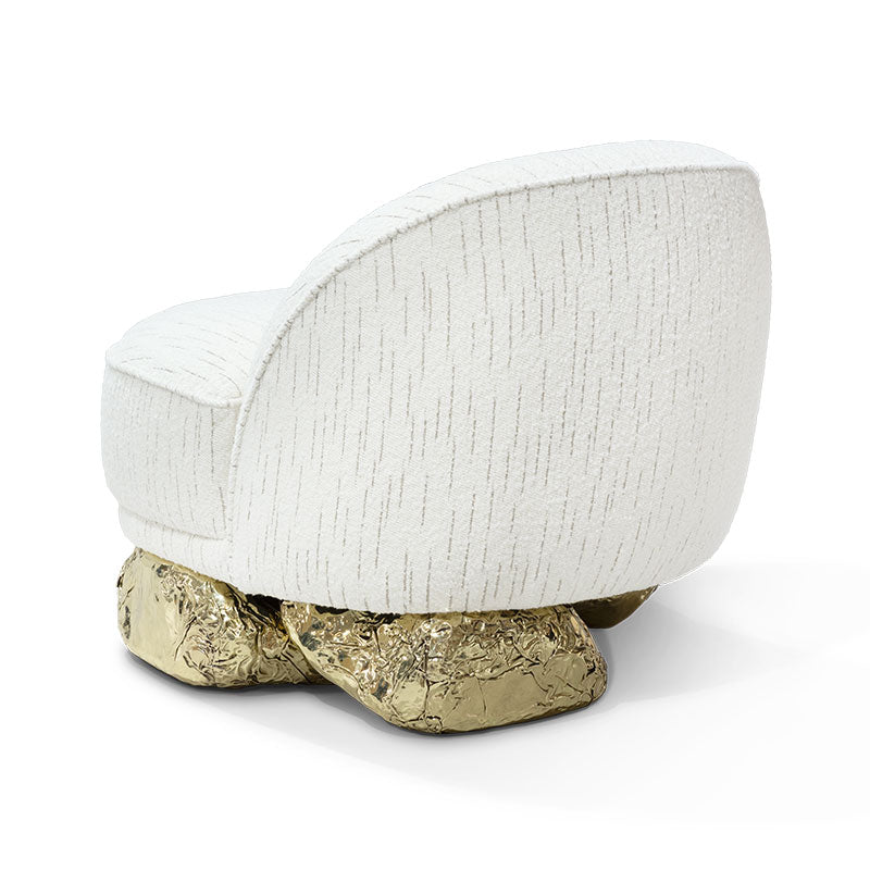 Custom Luxury Hand-Hammered Brass Armless Single Sofa