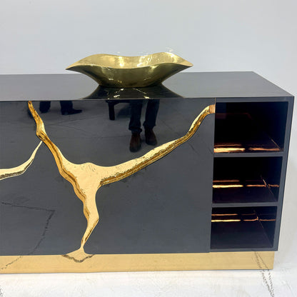 Luxury Bathroom Wash Basin Cabinet Solid Wood Gold-plated Staninless Steel Induction Lamp Pure Copper Washstand