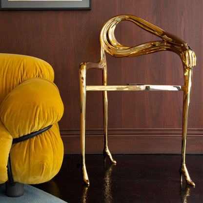 Salvador Dalí Leda Armchair Sculpture in Polished Brass, Spain