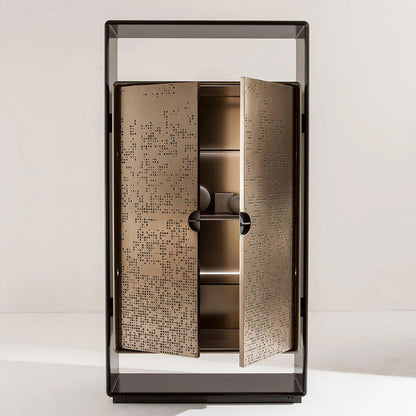 Modern Tall Cabinet in Bronze Liquid Metal