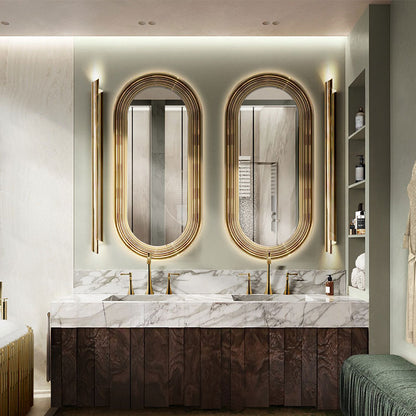 rounded oblong mirror