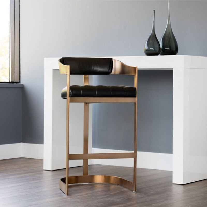 Beaumont Leather Bar & Counter Stool, Cantina Black