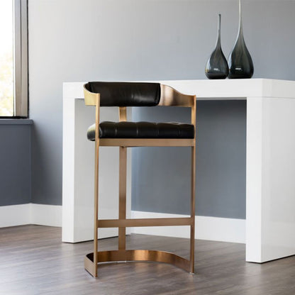 Beaumont Leather Bar & Counter Stool, Cantina Black