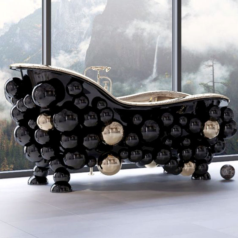 Luxury Furniture Direct Sales Factory - Modern Bathroom Bubble Ball Freestanding Bathtub in Black