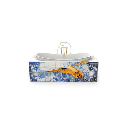 Modern Luxury Freestanding Bathtub with Faucets Hand-painted colors can be customized.