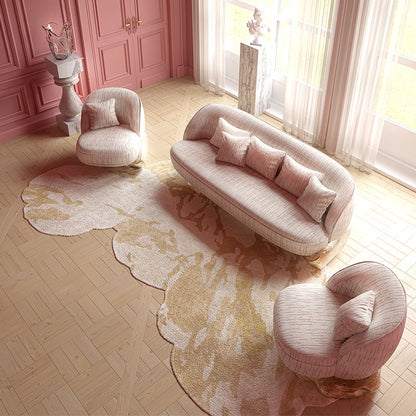 Custom Luxury Hand-Hammered Brass Armless Single Sofa