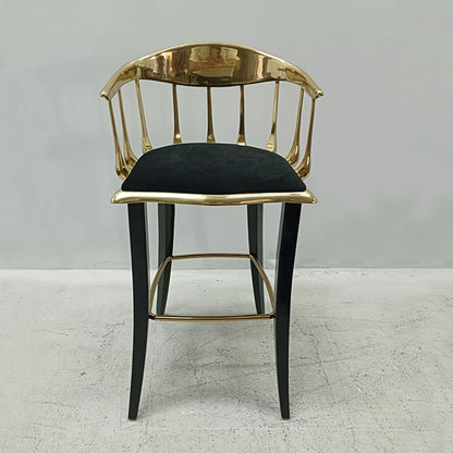 Black Velvet Brass Counter Stool