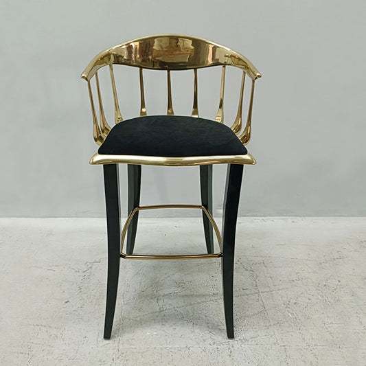 Black Velvet Brass Counter Stool